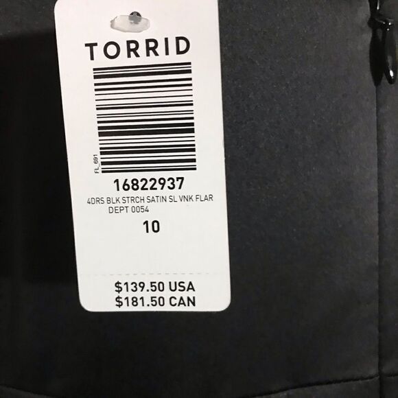 Torrid NWT Black Satin Skater Cocktail Dress Size 10 - Picture 11 of 15